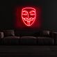 Guy-Fawkes-Maske LED-Neonschild Wohnzimmer Gamingzimmer