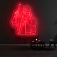 Figur mit Pistole LED-Neonschild Gamingzimmer Wohnzimmer