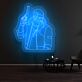 Figur mit Pistole LED-Neonschild Gamingzimmer Wohnzimmer
