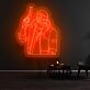 Figur mit Pistole LED-Neonschild Gamingzimmer Wohnzimmer