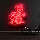 Comicfigur mit Trommel LED-Neonschild Wohnzimmer Kinderzimmer