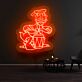 Comicfigur mit Trommel LED-Neonschild Wohnzimmer Kinderzimmer
