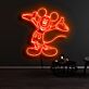 Micky Maus mit offenen Armen als LED-Neonschild