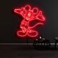 Micky Maus mit offenen Armen als LED-Neonschild