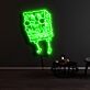Schwammfigur mit Gesicht LED-Neonschild für Kinderzimmer oder Wohnzimmer