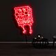 Schwammfigur mit Gesicht LED-Neonschild für Kinderzimmer oder Wohnzimmer