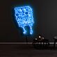 Schwammfigur mit Gesicht LED-Neonschild für Kinderzimmer oder Wohnzimmer