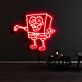 lächelnder Schwamm Cartoonfigur LED-Neonschild für Kinderzimmer oder Wohnzimmer