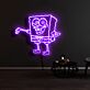 lächelnder Schwamm Cartoonfigur LED-Neonschild für Kinderzimmer oder Wohnzimmer