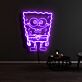 Comicfigur Schwamm LED-Neonschild Kinderzimmer Wohnzimmer