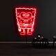 Comicfigur Schwamm LED-Neonschild Kinderzimmer Wohnzimmer