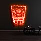 Comicfigur Schwamm LED-Neonschild Kinderzimmer Wohnzimmer