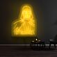 Science-Fiction Figur mit Helm und Umhang LED-Neonschild für Wohnzimmer oder Gaming Room