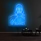 Science-Fiction Figur mit Helm und Umhang LED-Neonschild für Wohnzimmer oder Gaming Room