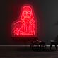 Science-Fiction Figur mit Helm und Umhang LED-Neonschild für Wohnzimmer oder Gaming Room