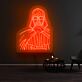 Science-Fiction Figur mit Helm und Umhang LED-Neonschild für Wohnzimmer oder Gaming Room