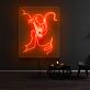 Monsterkopf mit Tentakel LED-Neonschild für Gamingzimmer und Bar