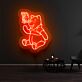Bär mit Schmetterling LED-Neonschild für Kinderzimmer Wohnzimmer