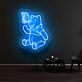 Bär mit Schmetterling LED-Neonschild für Kinderzimmer Wohnzimmer
