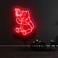 Bär mit Schmetterling LED-Neonschild für Kinderzimmer Wohnzimmer
