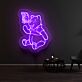 Bär mit Schmetterling LED-Neonschild für Kinderzimmer Wohnzimmer