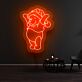 Bär mit Weihnachtsmütze LED-Neonschild Wohnzimmer Kinderzimmer