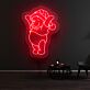 Bär mit Weihnachtsmütze LED-Neonschild Wohnzimmer Kinderzimmer