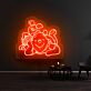 Bär und Ferkel Illustration LED-Neonschild Wohnzimmer Kinderzimmer