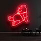 Bär mit T-Shirt LED-Neonschild Wohnzimmer Kinderzimmer