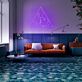 Linienzeichnung Kussmotiv im Dreieck LED-Neonschild Wohnzimmer Schlafzimmer