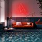 Linienzeichnung Kussmotiv im Dreieck LED-Neonschild Wohnzimmer Schlafzimmer