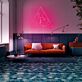 Linienzeichnung Kussmotiv im Dreieck LED-Neonschild Wohnzimmer Schlafzimmer