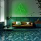 Linienzeichnung Kussmotiv im Dreieck LED-Neonschild Wohnzimmer Schlafzimmer