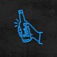 Bierflasche in Hand LED Neonschild für Bar und Club