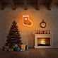 Weihnachtsstrumpf LED-Neonschild für Wohnzimmer und Weihnachten