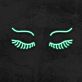 geschlossene Augen mit Wimpern LED-Neonschild für Schlafzimmer oder Kosmetikstudio