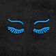 geschlossene Augen mit Wimpern LED-Neonschild für Schlafzimmer oder Kosmetikstudio