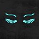 geschlossene Augen mit Wimpern LED-Neonschild für Schlafzimmer oder Kosmetikstudio
