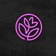 Blume mit Blättern LED-Neonschild für Wohnzimmer oder Café