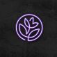 Blume mit Blättern LED-Neonschild für Wohnzimmer oder Café