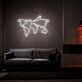 Weltkarte mit Flugzeug LED-Neonschild Wohnzimmer Büro