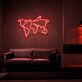 Weltkarte mit Flugzeug LED-Neonschild Wohnzimmer Büro
