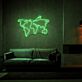 Weltkarte mit Flugzeug LED-Neonschild Wohnzimmer Büro
