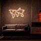 Weltkarte mit Flugzeug LED-Neonschild Wohnzimmer Büro