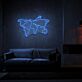 Weltkarte mit Flugzeug LED-Neonschild Wohnzimmer Büro