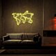 Weltkarte mit Flugzeug LED-Neonschild Wohnzimmer Büro