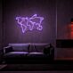 Weltkarte mit Flugzeug LED-Neonschild Wohnzimmer Büro