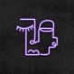 Abstraktes Gesicht LED-Neonschild für Wohnzimmer oder Atelier