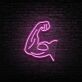 gebeugter Bizeps LED-Neonschild für Fitnessstudio Home Gym
