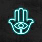 Hamsa Hand mit Auge LED-Neonschild Wohnzimmer Yoga Studio